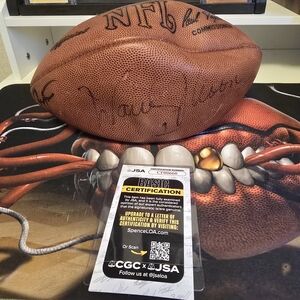 Warren Moon & Ronnie Lott Dual Signed Football - JSA Authenticated - HOF